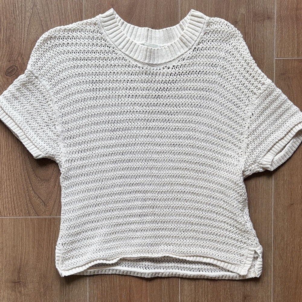 Abercrombie & Fitch | White/Cream Knit Sweater Short Sleeve